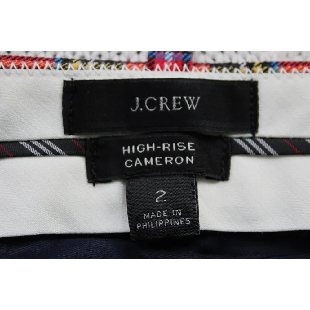 J. CREW High Rise Cameron Stewart Tartan Christmas Slim Wool Blend Pants, Size 2 - Picture 7 of 9